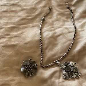 Silver jewelry 15 inch chain with Interchangeable charms